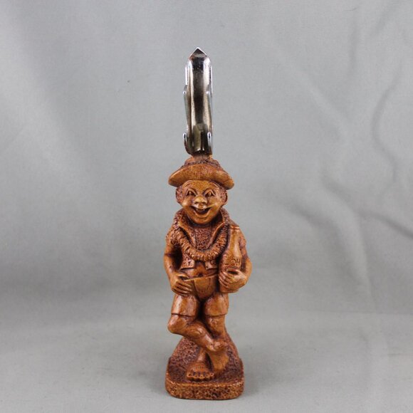 Vintage Tiki Bottle Opener - Coco Joe with a Rum Bottle - Hapa Wood - Picture 6 of 10